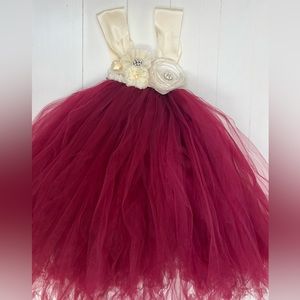 Wine Tulle Dress, Wine Flower Girl Dress
